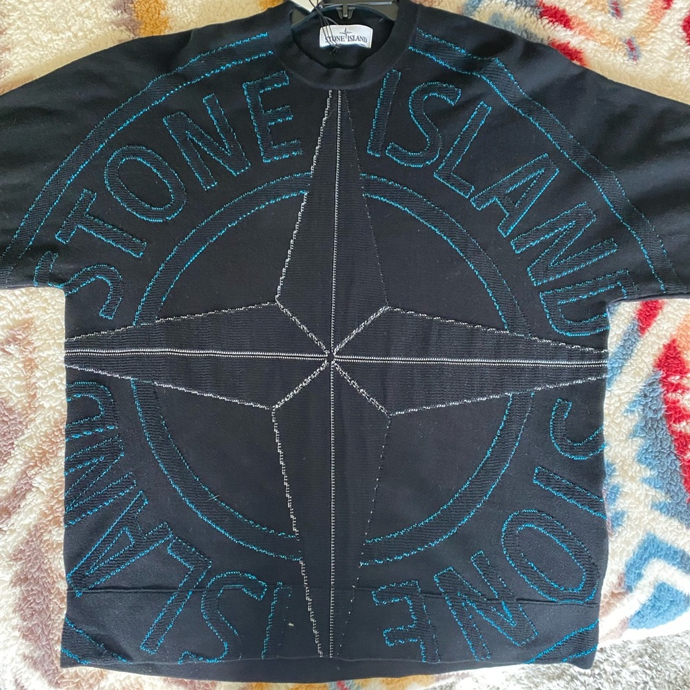 Mens NWT Stone Island compass logo printed Sweatshirt. Made in Italy. Retail 625